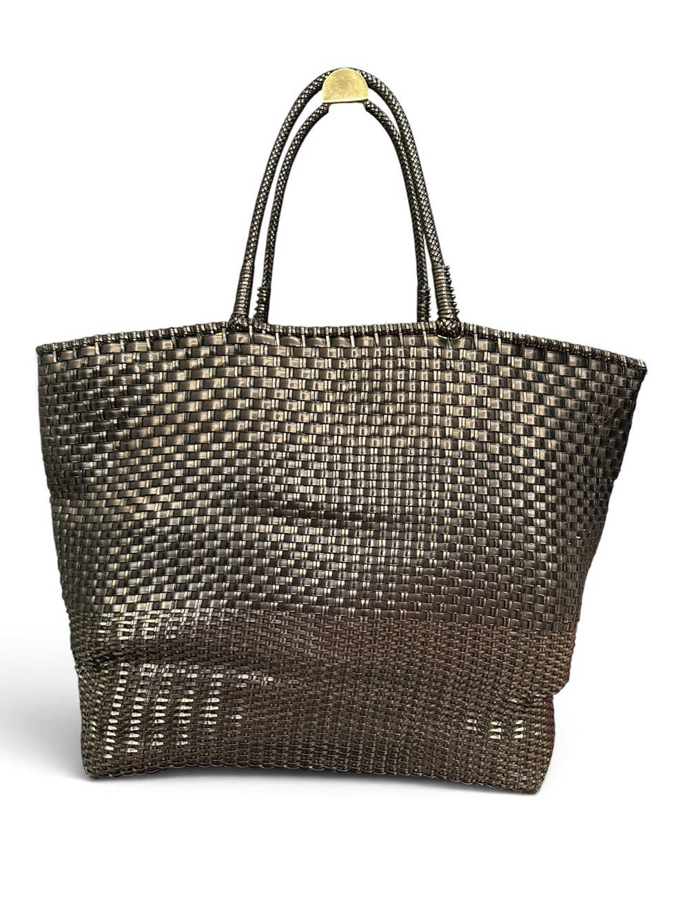 Anteprima Woven Metallic Tote Bag in Bronze